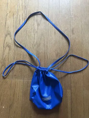 maison special 비건 가죽 복조리 백 블루