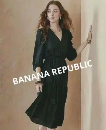 BANANA REPUBLIC 티어드 새틴 미디 원피스