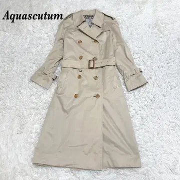 [새상품급] Aquascutum 더블 트렌치코트 베이지 잉글랜드제