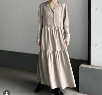 [ CONTE ] 큐프라 개더 티어드 원피스 헨미 에미리