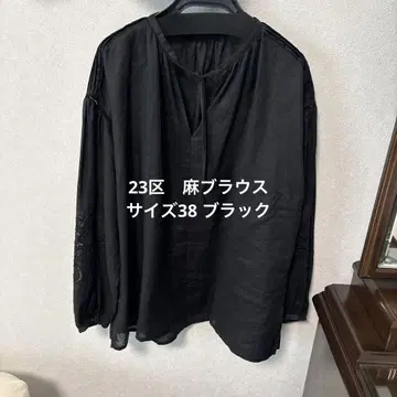 23구 린넨 블라우스 사이즈 38 블랙