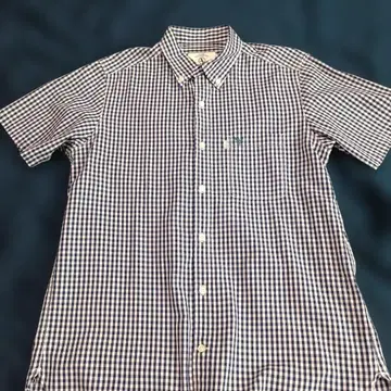 AIGLE 깅엄 체크 반팔 셔츠 M