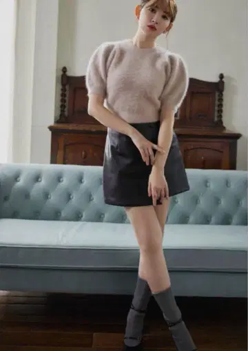 Herlipto Vegan leather Mini Skort