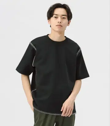 담요 스티치 숏슬리브 T