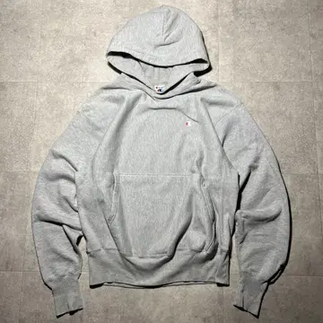 00s 챔피온 후드티 빅 로고 택 M 그레이 희귀 로고