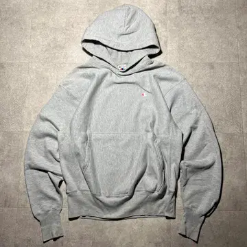 00s 챔피온 후드티 빅 로고 택 M 그레이 희귀 로고