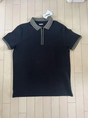 DKNY 블랙 니트 피케 셔츠 L 사이즈