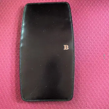 Bally 블랙 가죽 카드 케이스 로고 포함