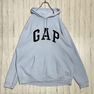 GAP 빅 로고 자수 후디 맨투맨 스웨트 풀오버 스카이블루