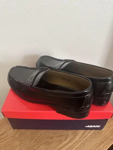 ASAHI 블랙 로퍼 L8607 235