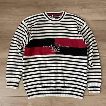 레어 새상품급 타미힐피거 90s 구제 의류 니트 스웨터 L
