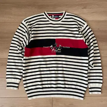 레어 새상품급 타미힐피거 90s 구제 의류 니트 스웨터 L