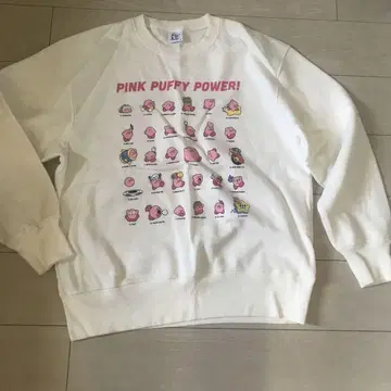 별의 커비 GU 30주년 스웨트 셔츠 L 화이트 한 번 착용