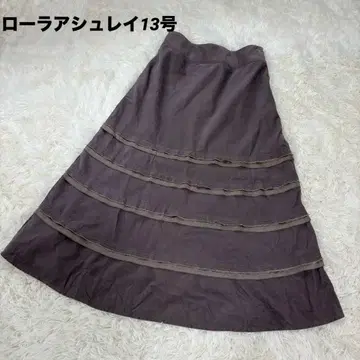 로라 애슐리 코듀로이 절개 플레어 롱 스커트 LAURA ASHLEY
