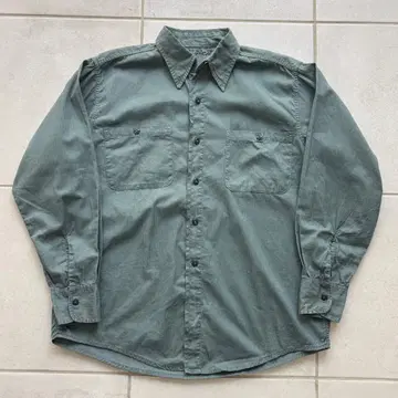 50s HBT 헤링본 트윌 워크 셔츠 모스그린 16 1/2