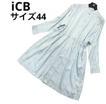 iCB 워셔블 셔츠 원피스 롱 기장 맥시 밴드 카라 드로스트 히요쿠