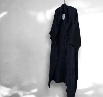08Mab 린넨 샴브레이 숏 슬리브 가운 겉옷 (B 블랙)