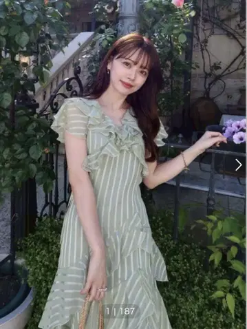 dazzlin 바리에플루이드 원피스 그린
