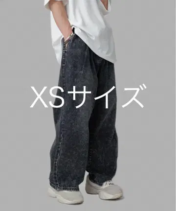 ADRER/빈티지 메이크 와이드 테이퍼드 데님/블랙/XS