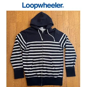 Loopwheeler 스트라이프 후드티 L 사이즈