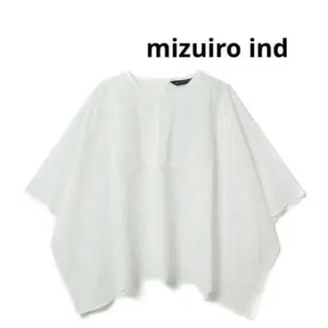 mizuiro ind 화이트 오부 소매 상의
