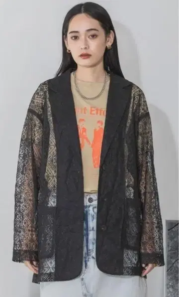 지나시스 자수 시어 자켓