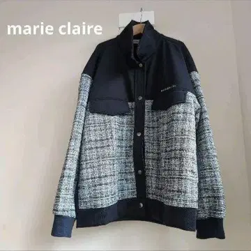 marie claire/bis UV 트위드 라이크 자켓 안감 샤기