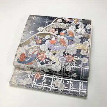 후쿠로 오비 당금직 원앙 격자 무늬 꽃무늬 KO-1631