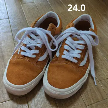 오렌지 스웨이드 Vans 24.0 올드스쿨