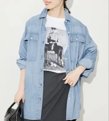 Healthy DENIM 헬시 데님 SLOBE 별주 빅 셔츠 ALMOND