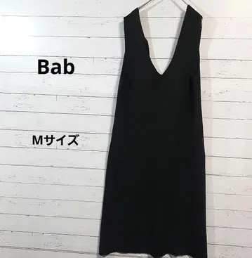 Bab 블랙 V넥 맥시 드레스 오버롤 스커트 M 사이즈 /60