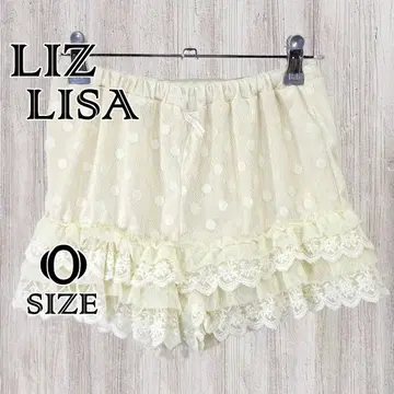 LIZ LISA 프릴 이너 팬츠 치마바지 숏팬츠 도트 무늬 아이보리 O