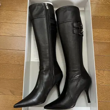 블랙 롱 부츠 하이힐