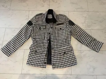 KRHYME DENIM 하운드투스 체크 패턴 자켓 코트