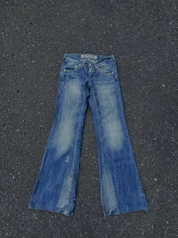 플레어 데님 팬츠 Drive JEANS 페어리 그런지 구제 의류 여성용