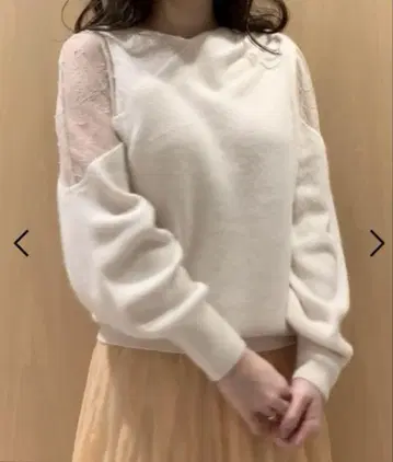 SNIDEL 아시메 레이스 콤비 니트 풀오버