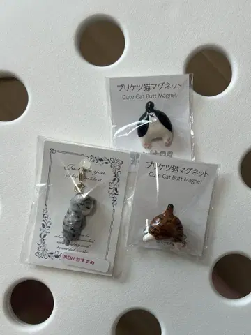 고양이 휴식전 엉덩이 고양이 마그넷 + 고양이 스트랩