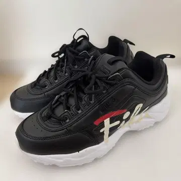 FILA 블랙 스니커즈 로고 23.5