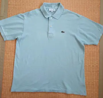 LACOSTE 클래식 핏 피케 셔츠 US L 라이트 블루