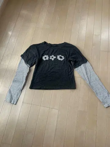 위시코어 다크 그레이 페이크 롱T셔츠