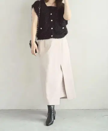 랩 디자인 하이웨스트 스커트