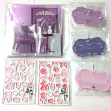 후쿠야 캐릭터 복권 캐릭터 복상 Purple Pink 아크릴 디오라마