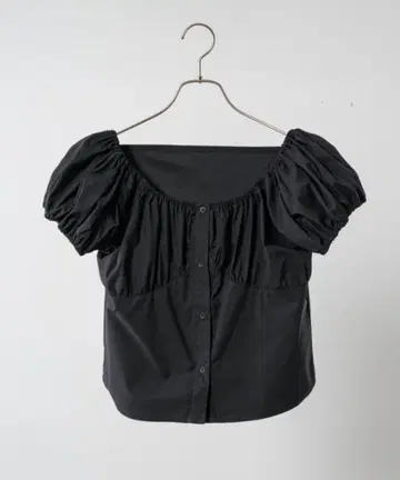 fekete 2WAY PUFF SLEEVE BLOUSE 블랙 M