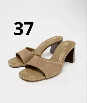 ZARA 스플릿 스웨이드 힐 샌들 37