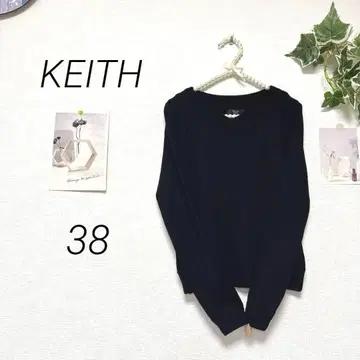 8167-1 키이스 KEITH V넥 니트 스웨터 사이즈 38 무지