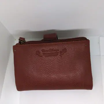 브라운 이단 접이식 지갑 가죽