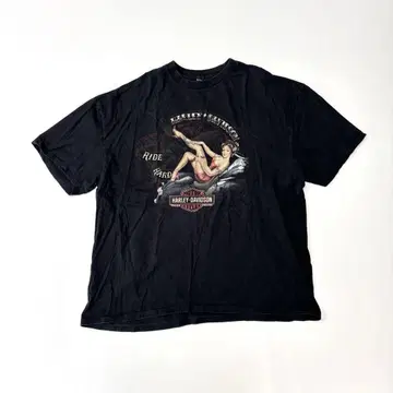 할리 데이비슨 핀업 걸 티셔츠 블랙 계열 2XL 정도
