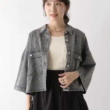 LEPSIM 모듬 데님 5부 소매 셔츠