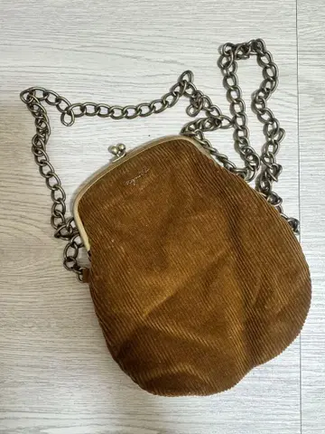 브라운 코듀로이 숄더백