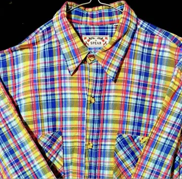 빈티지 L XL 체크 긴팔 플란넬 셔츠